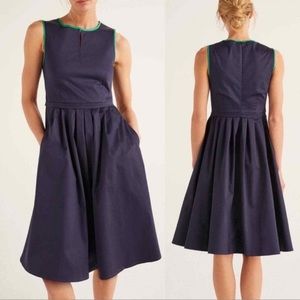 Boden Navy Blue Pleat Skirt Maddie Dress Size 10